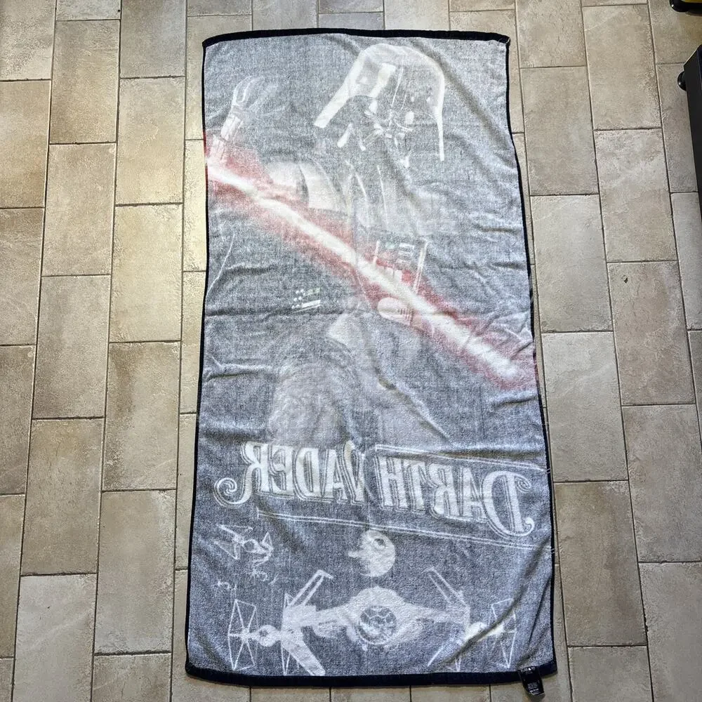 Vintage 1996 Star Wars Darth Vader Beach Towel Lucasfilm Death Star 90s Cotton